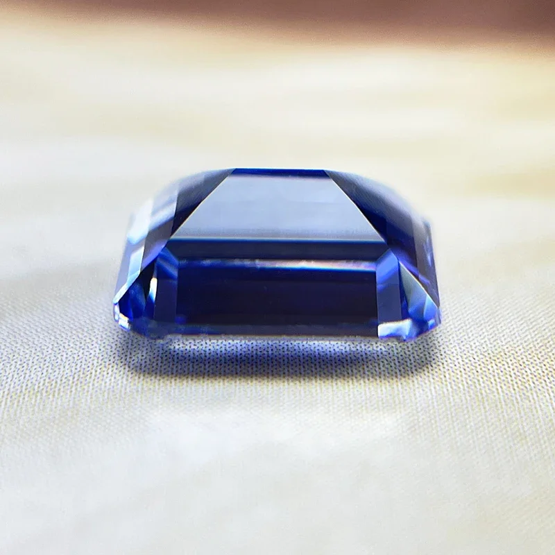 

A-горячая распродажа, выращенный в лаборатории сапфир, изумрудная огранка, подвески цвета морского цветка, изготовление ювелирных колец, основные материалы на выбор, сертификат AGL