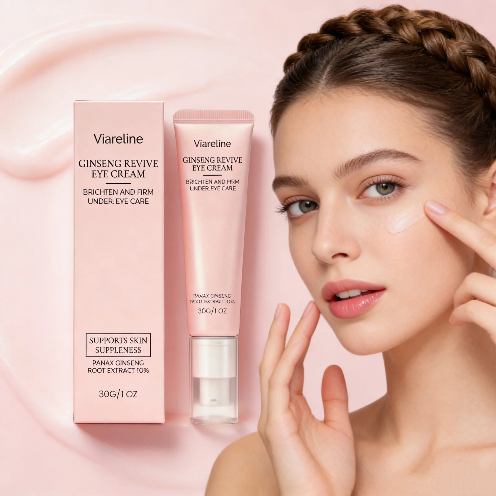 Revitalizing Brighten Eye Cream Natural Ginseng Root Extract Remove Dark Circles Fade Fine Lines Hydrating Eye Care Serum Cream