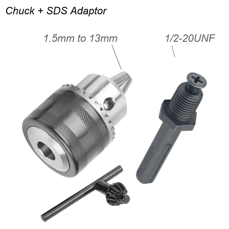 1.5-13mm Converter 1/2 20UNF Key Drill Chuck Thread Quick Change Adapter SDS 1/4 Impact Driver Wrench Bit Connecting Rod Hex