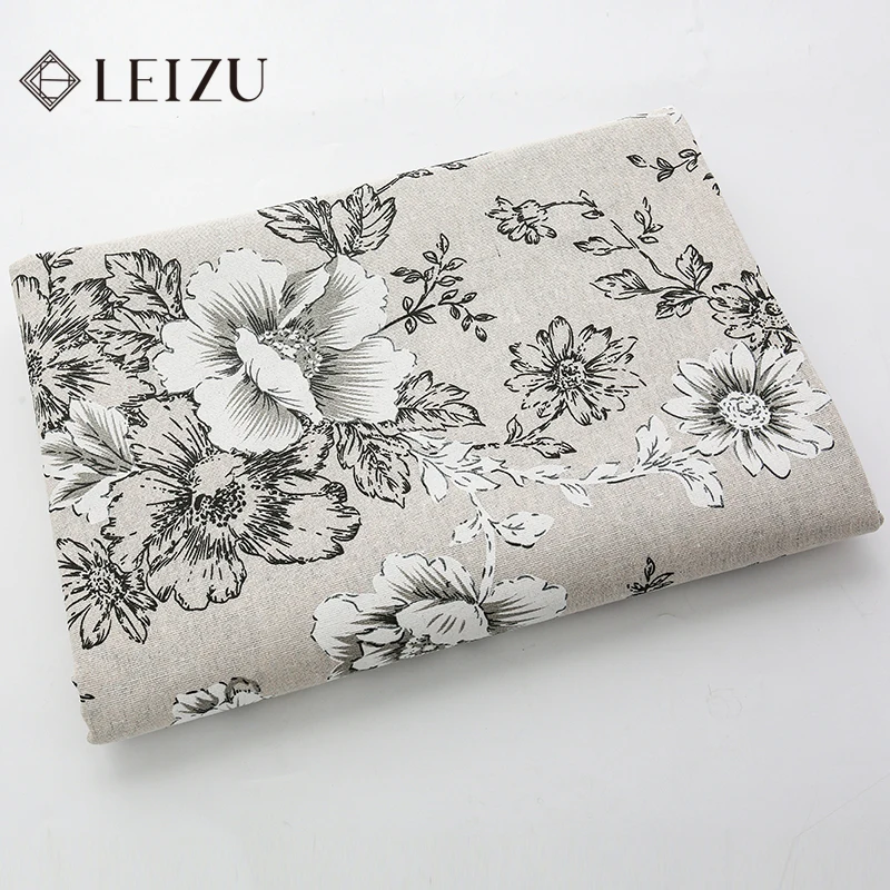 150x50cm Chinese Style Peony Flower Printed Cotton Linen Fabric DIY Sewing Sofa Table Cloth Curtains Door Curtains Storage Bags