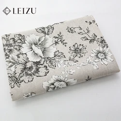 150x50cm Chinese Style Peony Flower Printed Cotton Linen Fabric DIY Sewing Sofa Table Cloth Curtains Door Curtains Storage Bags
