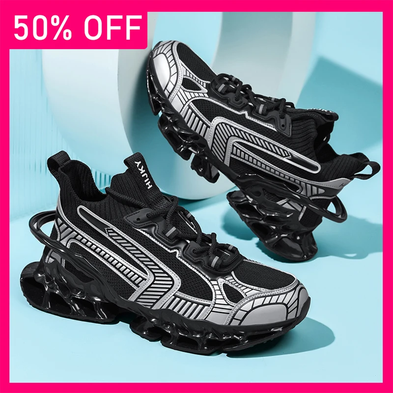 

Мужские модные кроссовки из сетки, дышащие, легкие, для весенних прогулок на улице, теннисные туфли, новинка 2026 года, с мягкой толстой подошвой, амортизирующие, для бега