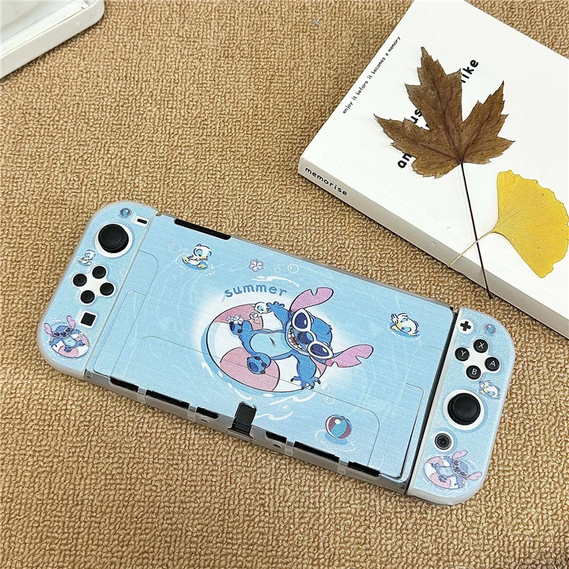 디즈니 스티치 소프트 TPU 스킨 보호 케이스 Nintendo Switch NS Oled Joy-Con 컨트롤러 보호 백 하우징 쉘 커버