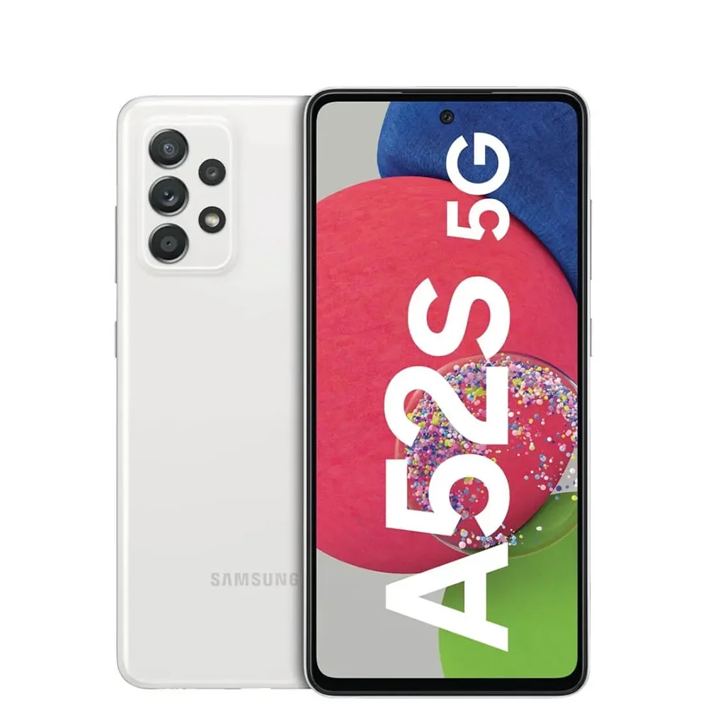 Teléfono Inteligente Samsung Galaxy A52S 5G Android, Versión Estadounidense, Pantalla de 6.5 Pulgadas, 6 GB de RAM, 128 GB, Teléfono Inteligente Samsung, 64 MP, 4500 mAh, 25 W, NFC, Desbloqueo
