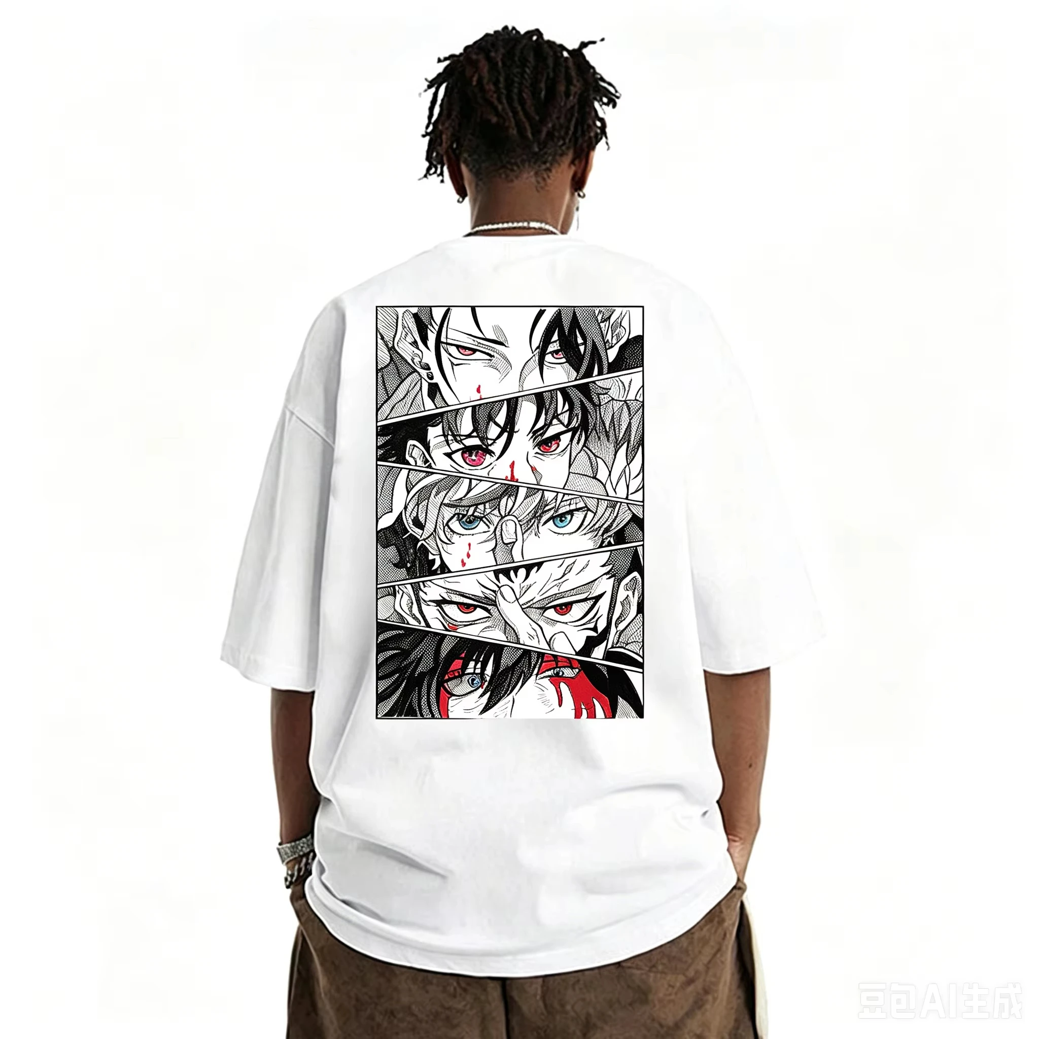 2026 Summer Jujutsu Kaisen Graphic T-Shirt Men's Anime Print Over-sized Loose Street-wear Tee Fashion Soft Pure Cotton T-shirt.