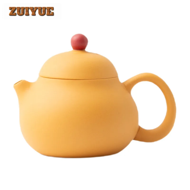 90ml Classic Purple Clay Teapots Handmade Wen Dan Pot Raw Ore Yellow Section Mud Kettle With Strainer Zisha Tea Set Craft Gifts