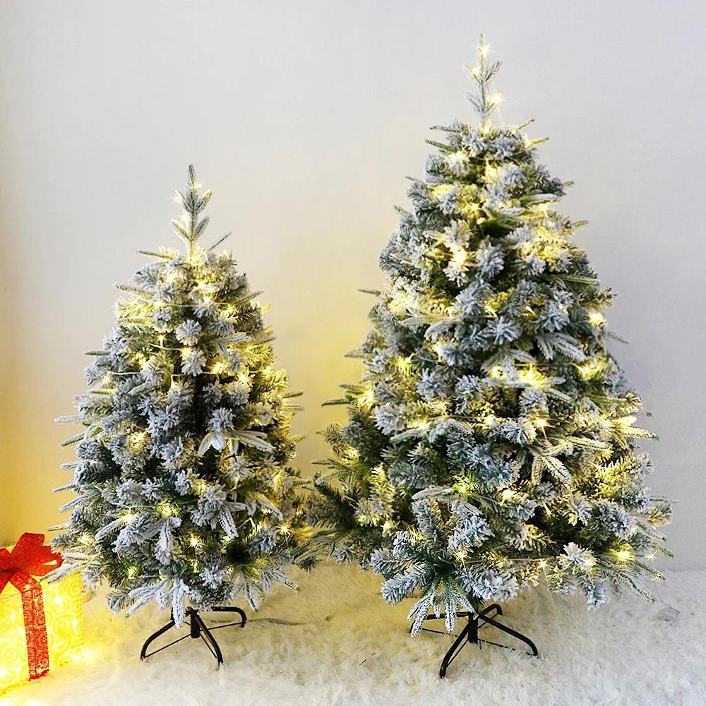 

Flocking Christmas Tree PE+PVC Christmas Atmosphere Home Decoration Products Mixed Spray Light Snow 120cm-240c M Christmas Tree