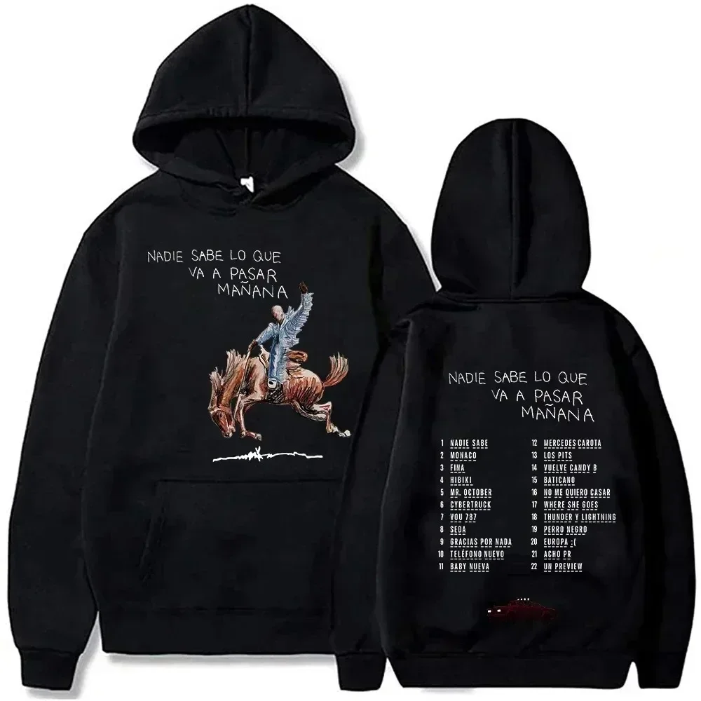 Bad Bunny Neues Album Nadie Sabe Lo Que Va Pasar Manana Sweatshirts Street Hoodies Kleidung Lässige Pullover 90er Bad Bunny Hoodie