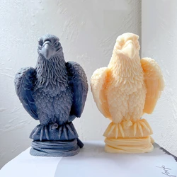Sitting On Branch Eagle Candle Mold Carved Animal Sculpture Wax Silicone Molds Bird Statue Figure Ornament Gift for Friend