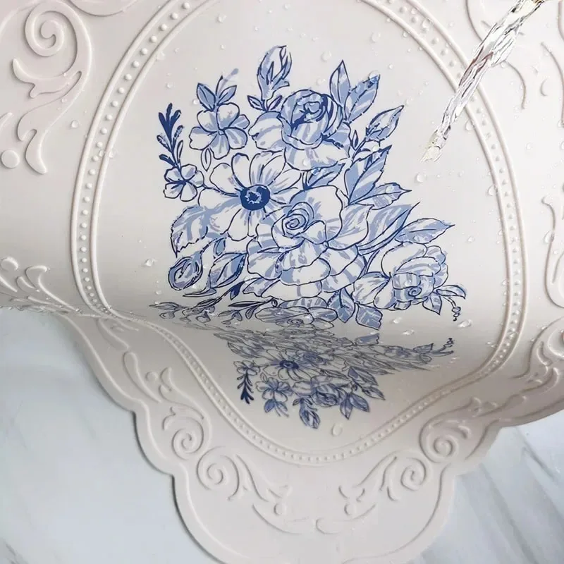 Silikon geschnitzte Essmatte Retro-Muster Tischset Floral Tischset für Esstisch Küche Kaffee Pad Geschirr Matten wasserdicht