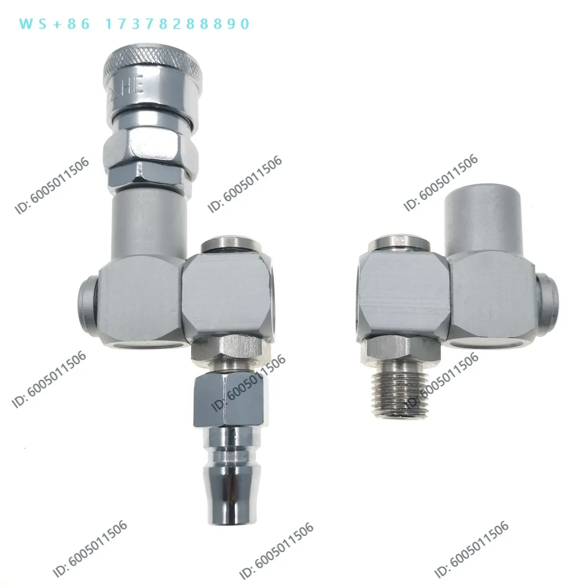 5pcs Universal pneumatic connector, Japanese quick inch thread, trachea duct adapter 360 degrees to rotate 2 minutes outer teeth