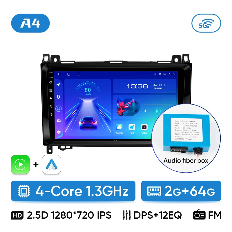 Ainavi Autoradio Voor Mercedes Benz B200 W169 W245 Viano Vito W639 Sprinter W906 Draadloze Carplay Android Auto Multimedia Speler