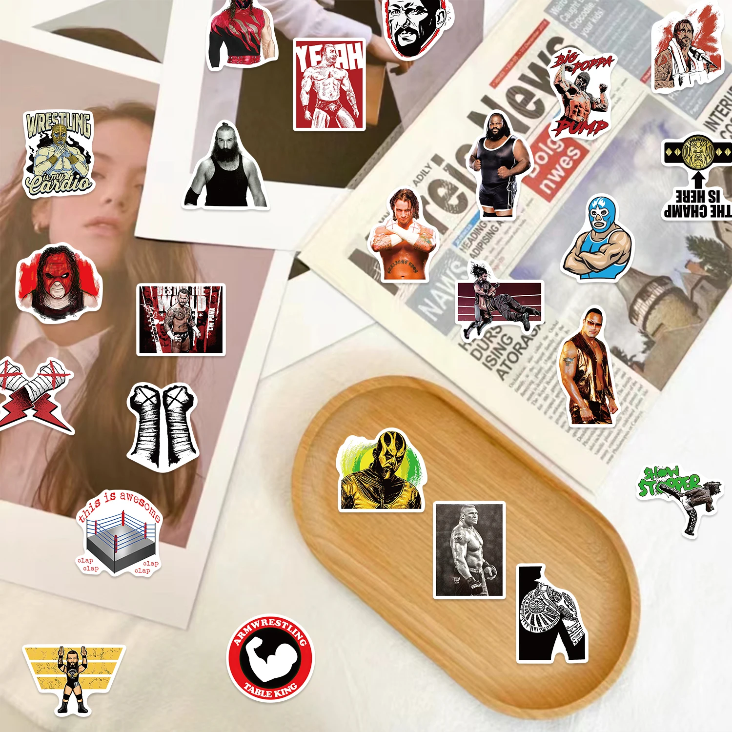 Autocollants de lutte, 50 pièces, décoration de lutte, Scrapbook, bouteille d'eau, ordinateur, Skateboard, bagages, bureau, vacances