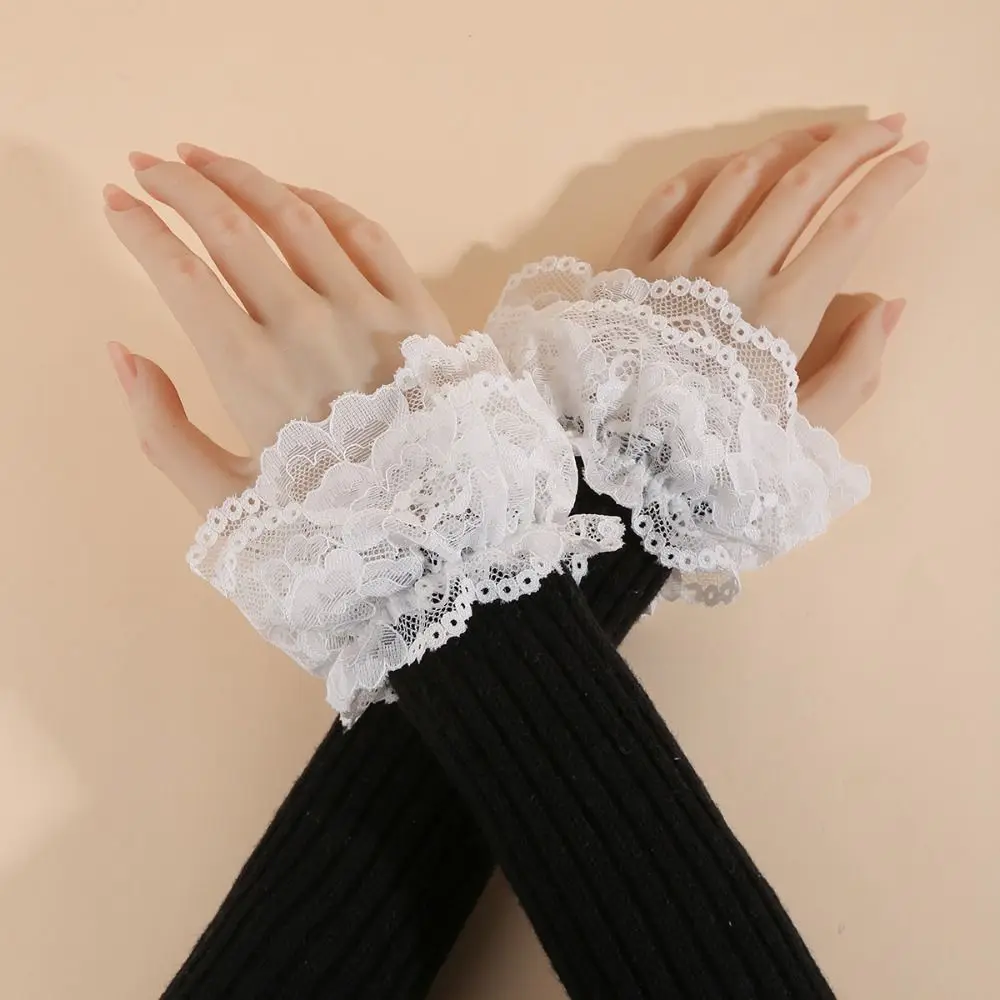 

Elegant Lace Ruffled Wrist Fake Sleeves Cuffs Comfortable Soft Fake Cuff Costume Accessory Lace Cuff Wedding