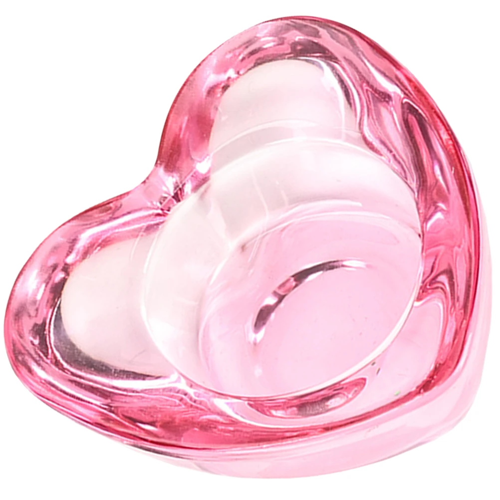 Entzückende herzförmige Nagelschale, Glasbehälter für Nagelkunst, flüssiges Acrylpulver, Mischstift, Waschaufbewahrung, Heimsalon