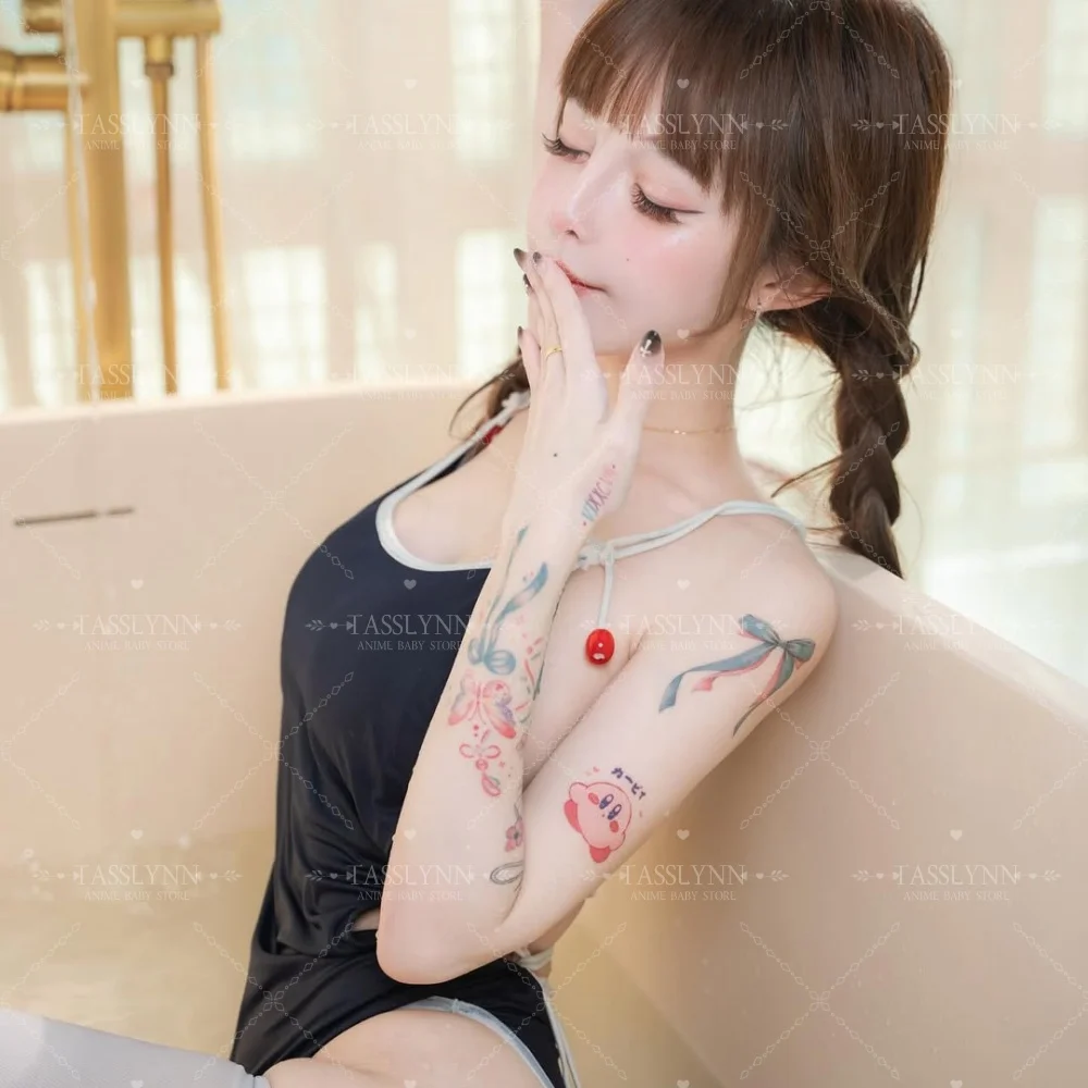 

Kuragehime Cosplay Costume Sexy Sukumizu Women Dirty Tech Blue Summer Jumpsuit and Top Japanese Anime Hai Yueji Summer Swimsuit