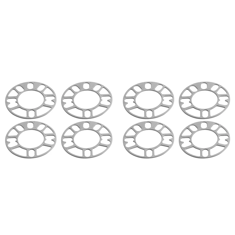 8Pcs Aluminum Wheel Spacers Shims Plate Auto Wheel Spacers 3Mm Stud For 4X100 4X114.3 5X100 5X108 5X114.3 5X120