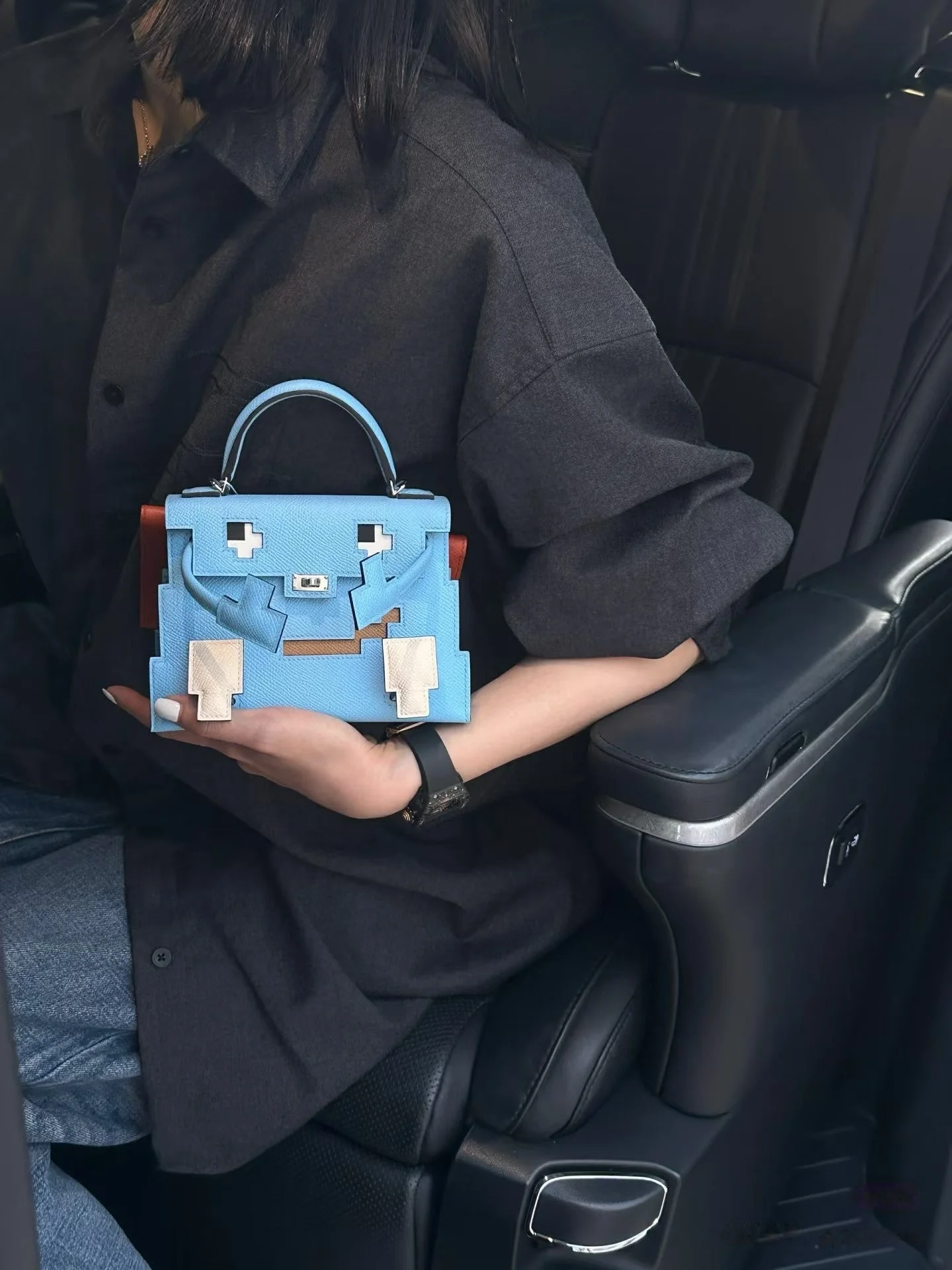 mosaic-genuine-leather-handbag-crossbody-bag-millennial-doll-bag-cartoon-collision-color-design-handheld-bag-for-women