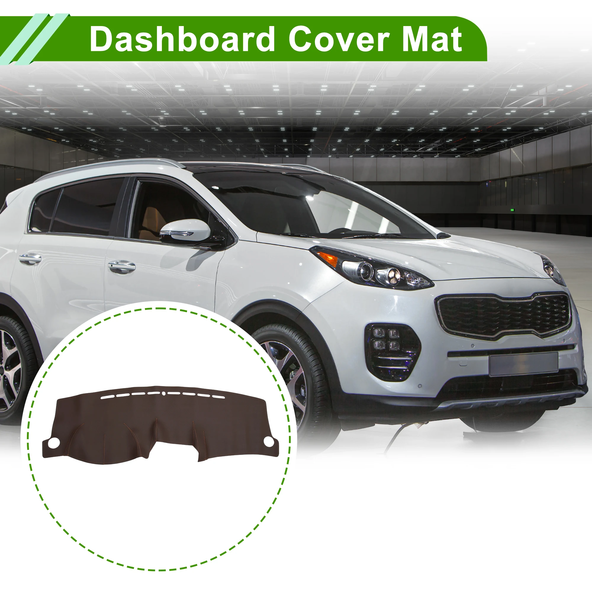 UXCELL Dashboard Cover for KIA Sportage JE KM 2005-2010 Brown 1 Pc