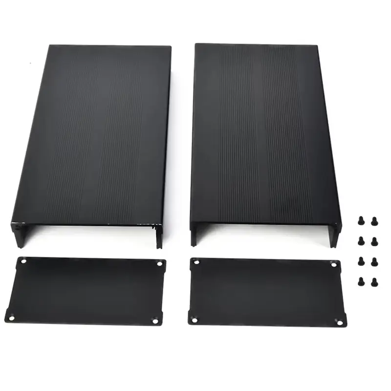M11K-3X Electronic Case Enclosure,Aluminum Alloy Project Box DIY Sand Black Enclosure Electronic Protection Case 55X106x200mm