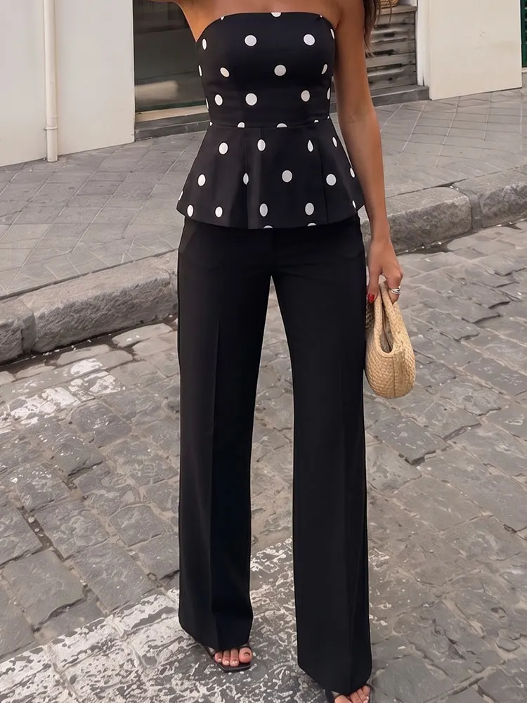 HH Womens Fashion Mid Rise Summer Beach Vacation Flared Suit Pants Zipper Pocket Casual Party Elegant Festival Black Trousers