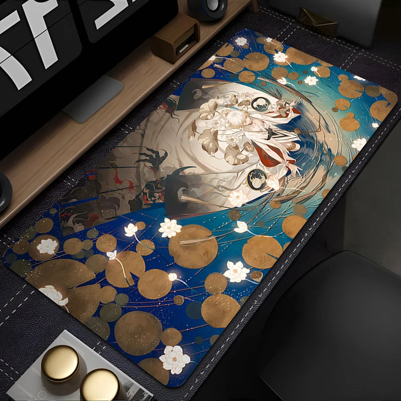 Tappetino per mouse grande Tappetino per scrivania da gioco Tappetino per tastiera per computer Tappetini in gomma antiscivolo Giocatore di gioco Tappeto per PC Onmyoji Mousepad XXL XXXL