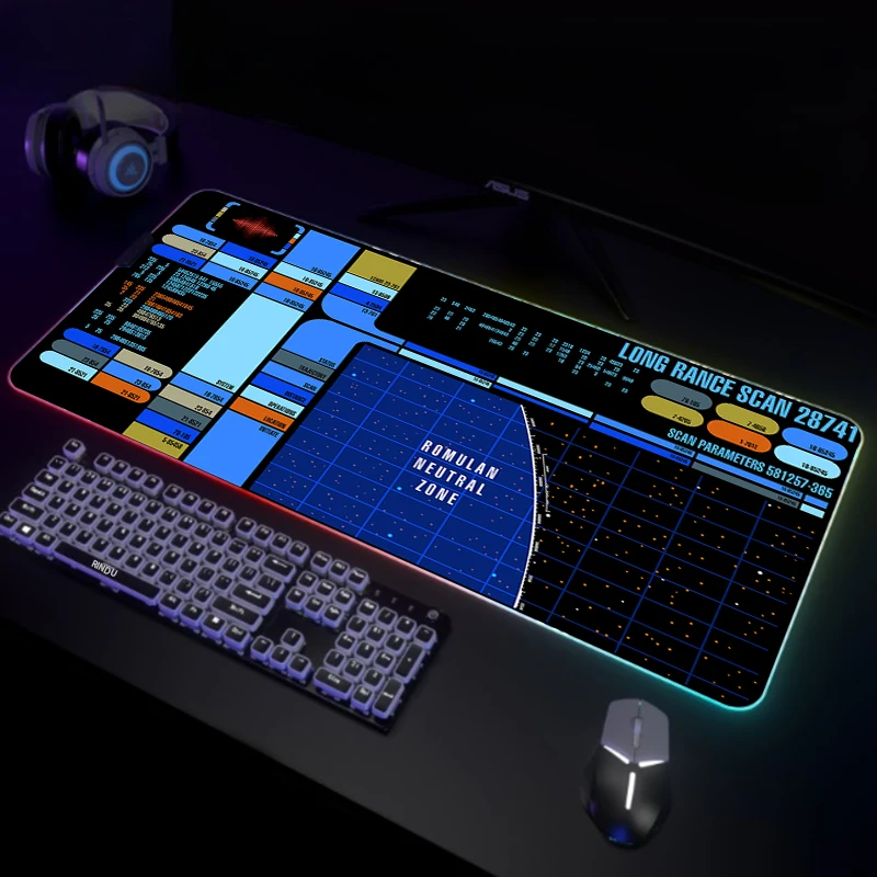 

Spacecraft LED Gaming Mousepads Large Backlight Desk Mat 39.3x19.6in Gamer Mousepad RGB Mouse Pad Luminous Mouse Mat
