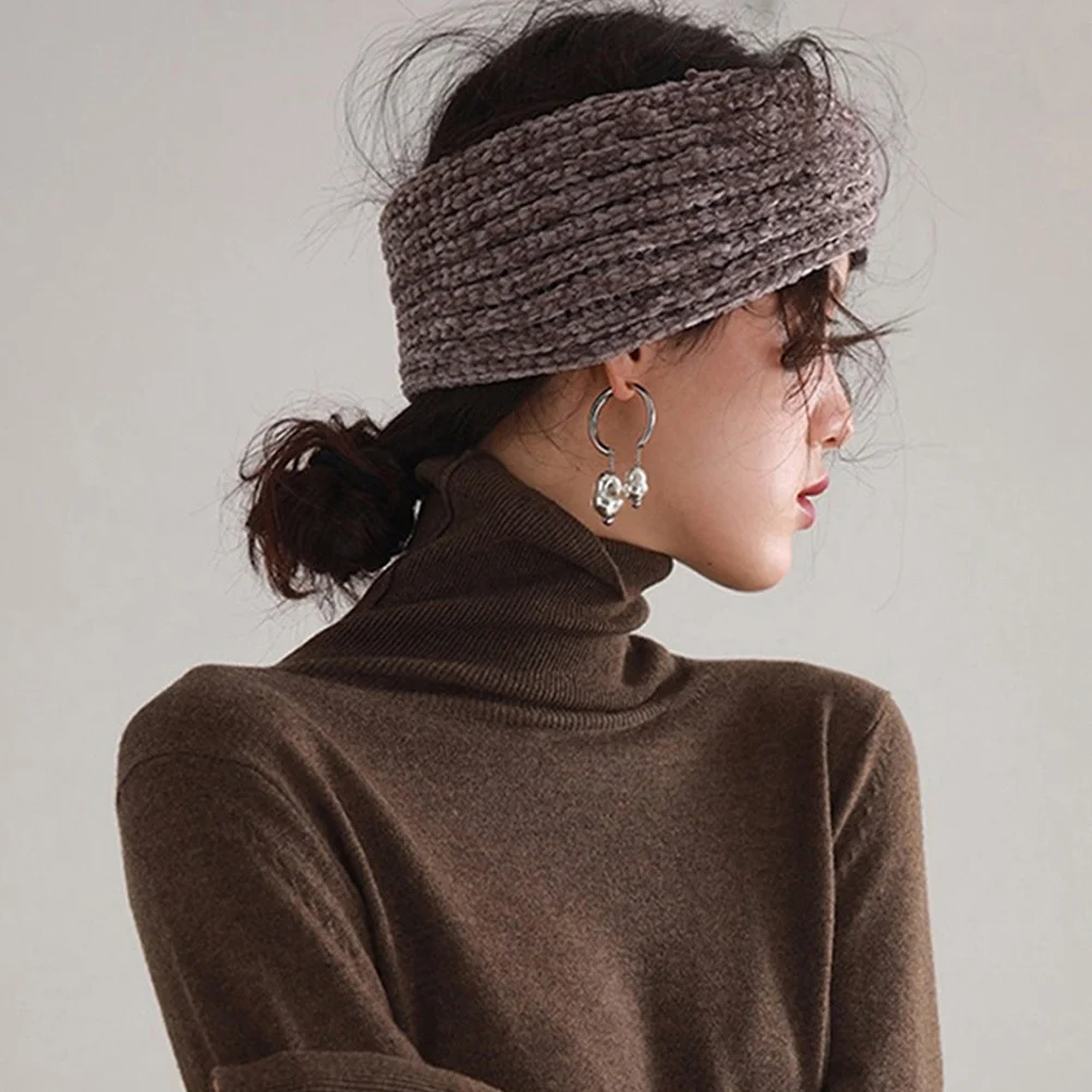 

Knitted Hair Band Woolen Yarn Headwrap Warm Headband for Women Exercise Cross Headband Sports Headwrap