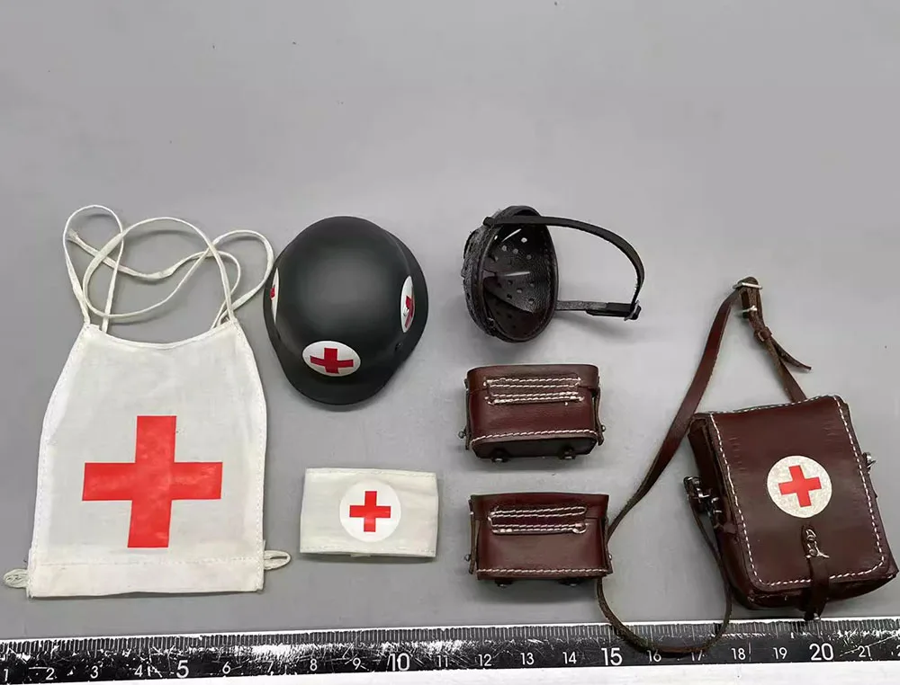 Nuovo arrivo 1/6 DID Red Alert serie militare femminile maschio infermiera Medic Bag casco con rete interna Set per 12 "Action Figure fai da te
