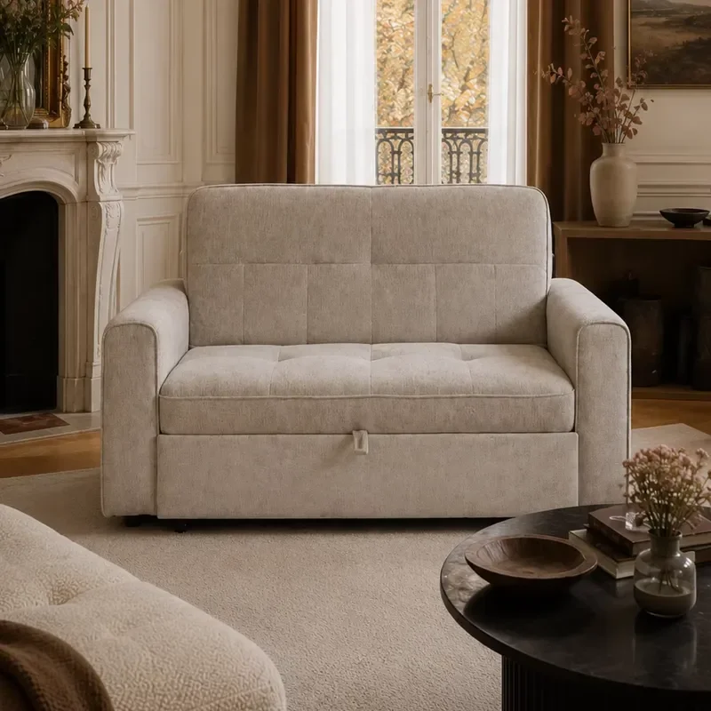 Modern Convertible Sofa Bed for Small Spaces Foldable Fabric Couch for Living Room Bedroom Multifunctional Sleeper Furniture