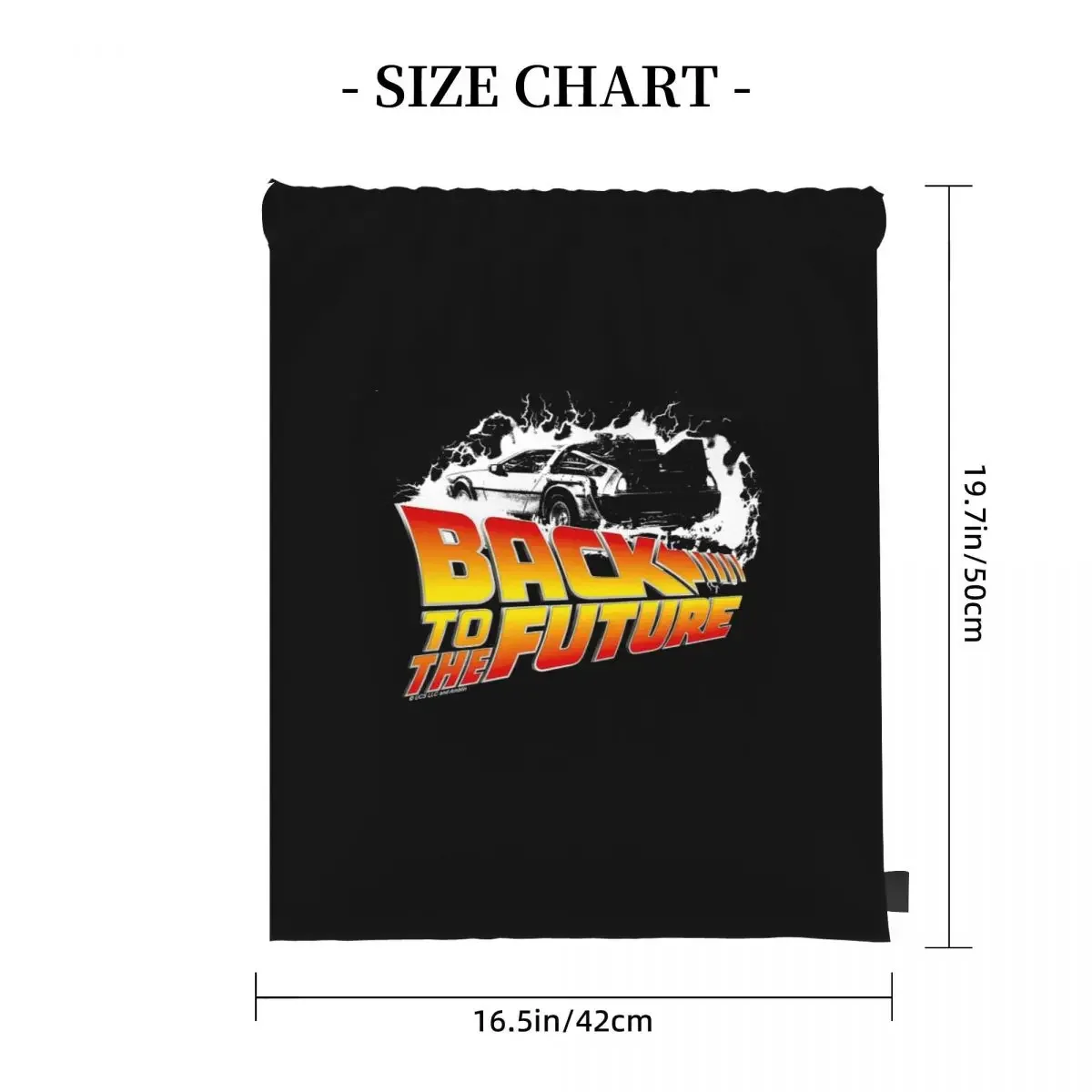 Back To The Future - DeLorean White Stencil Fan Art Backpacks Portable Drawstring Bundle Pocket Shoes Bag Book Bags for Man view 2