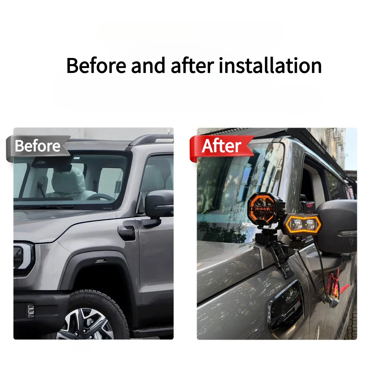 Z Series A-Pillar Expansion Bracket Hood Dual Light Quick-Release Bracket For New Beijing BJ40E 2023-2026 Range-Extended Version detail image 3