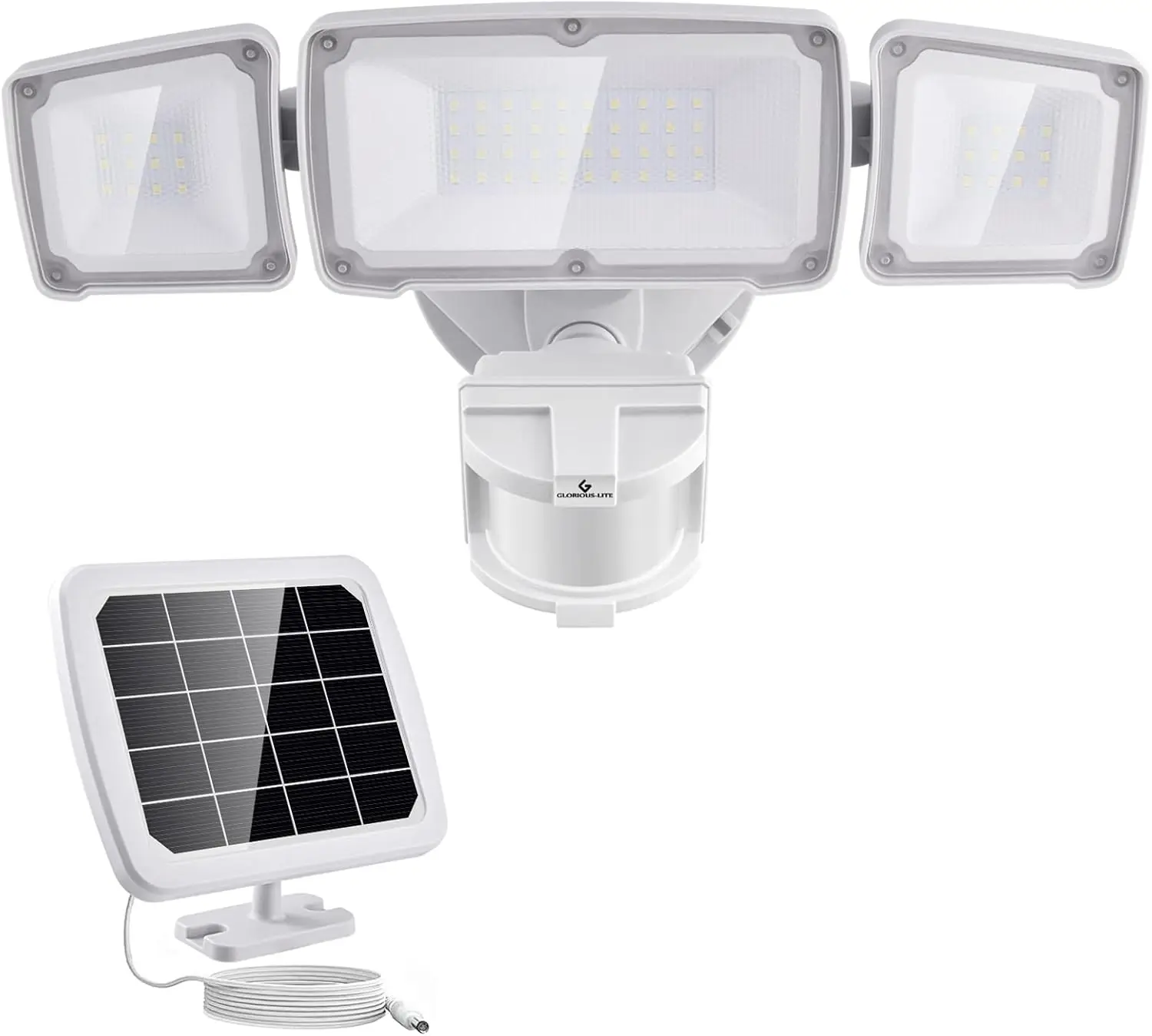

Solar Motion Sensor Light Outdoor, Rechargeable 1600lm LED Flood Light with IP65 Waterproof for Garage Yard Porch