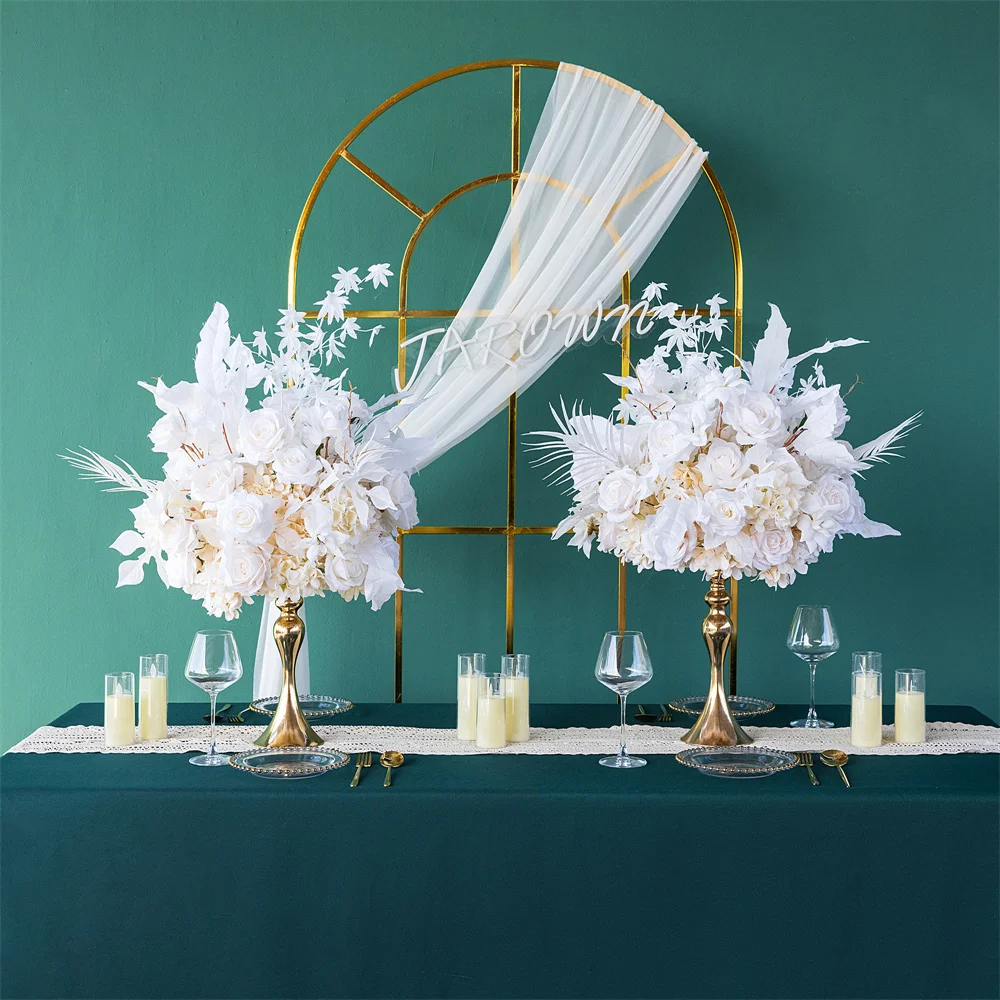 

40cm Luxury Custom White Artificial Flowers Ball Wedding Table Centerpiece Floral Party Event Layout Table Centerpiece Deco