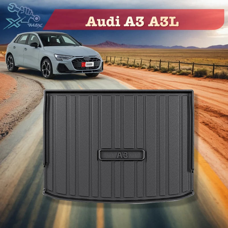 

For Audi A3 A3L 2021-2025 TPE Custom Fit Car Trunk Mat All Season Black Cargo Mat 3D Shaped Laser Measured Trunk Liners