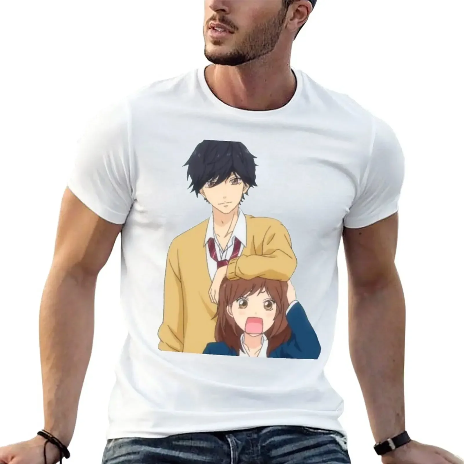 Blue spring ride : Cute Kou X Futaba ! T-Shirt quick-drying new edition mens plain t shirts