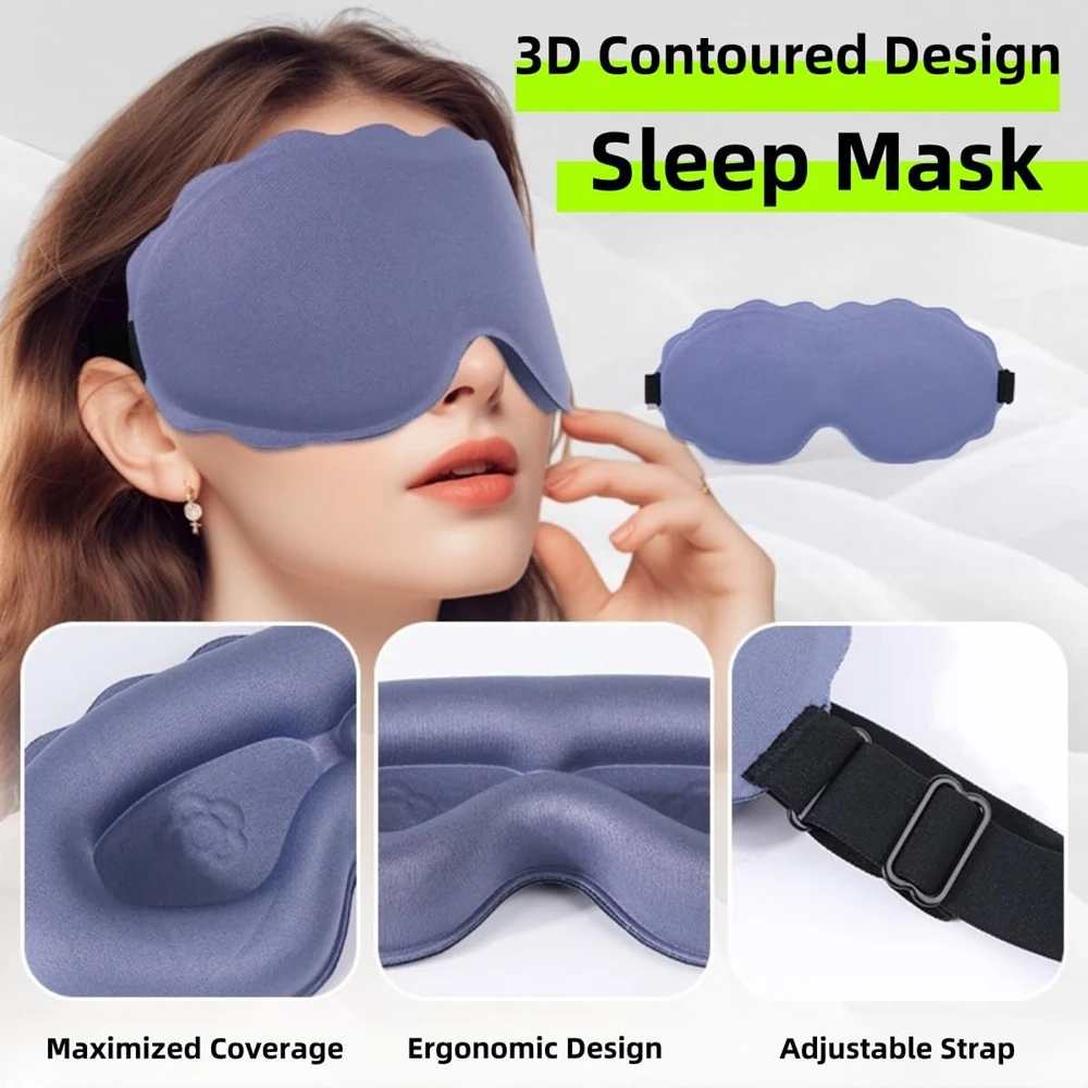 3D Sleeping Mask Block Out Light Soft Padded Sleep Mask for Eyes Slaapmasker Eye Shade Blindfold Sleeping Aid Face Mask Eyepatch
