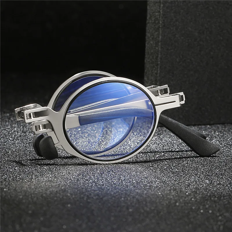 1pc Tragbare Ultra Licht Schraubenlose Faltbare Anti-Blau Licht Lesebrille Falten Anti UV Computer Brillen für Männer frauen