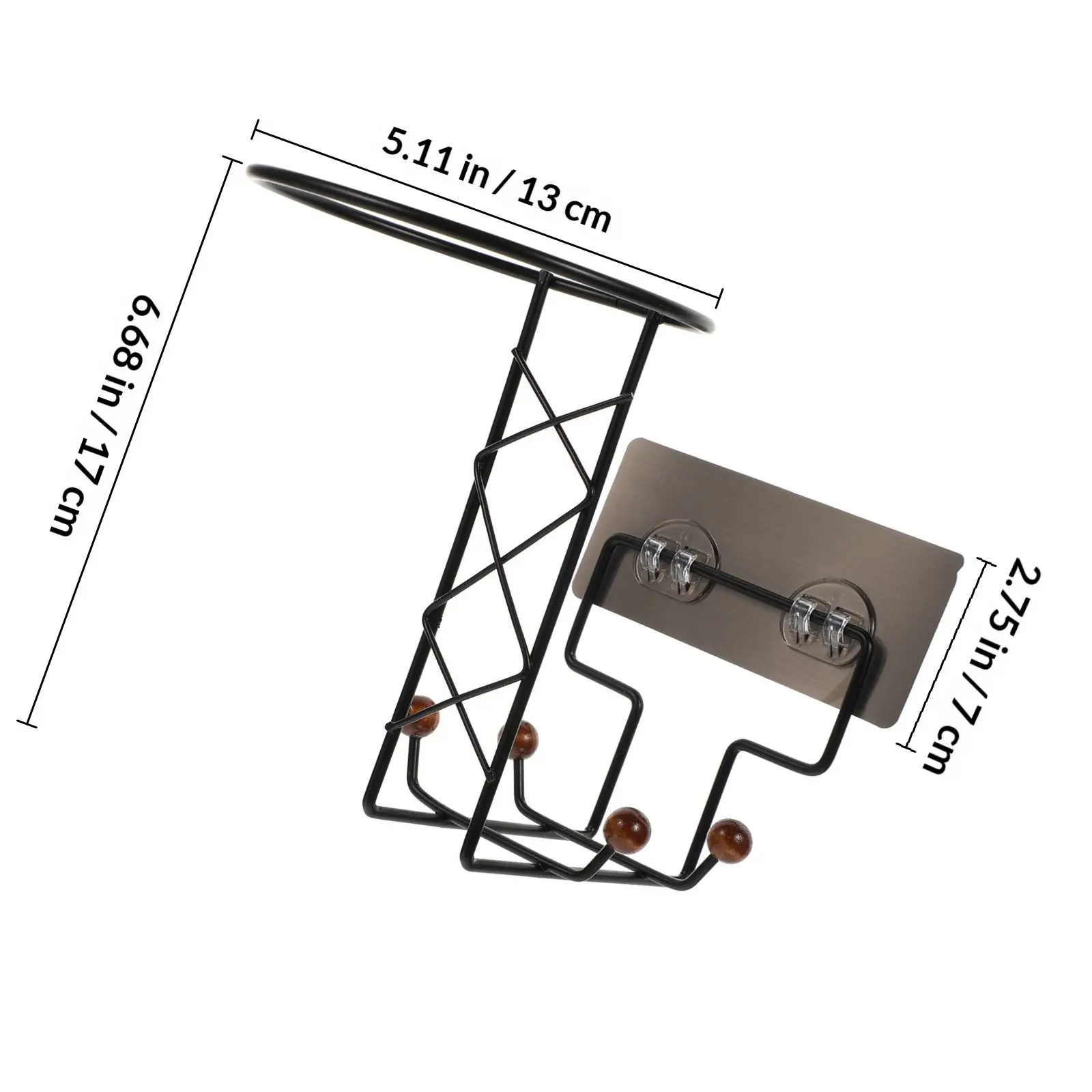 1Pcs Holder Multi-Functional Wall Mounted Punch-Free Storage Rack Space-Saving Organizer Stand for Coats Keys