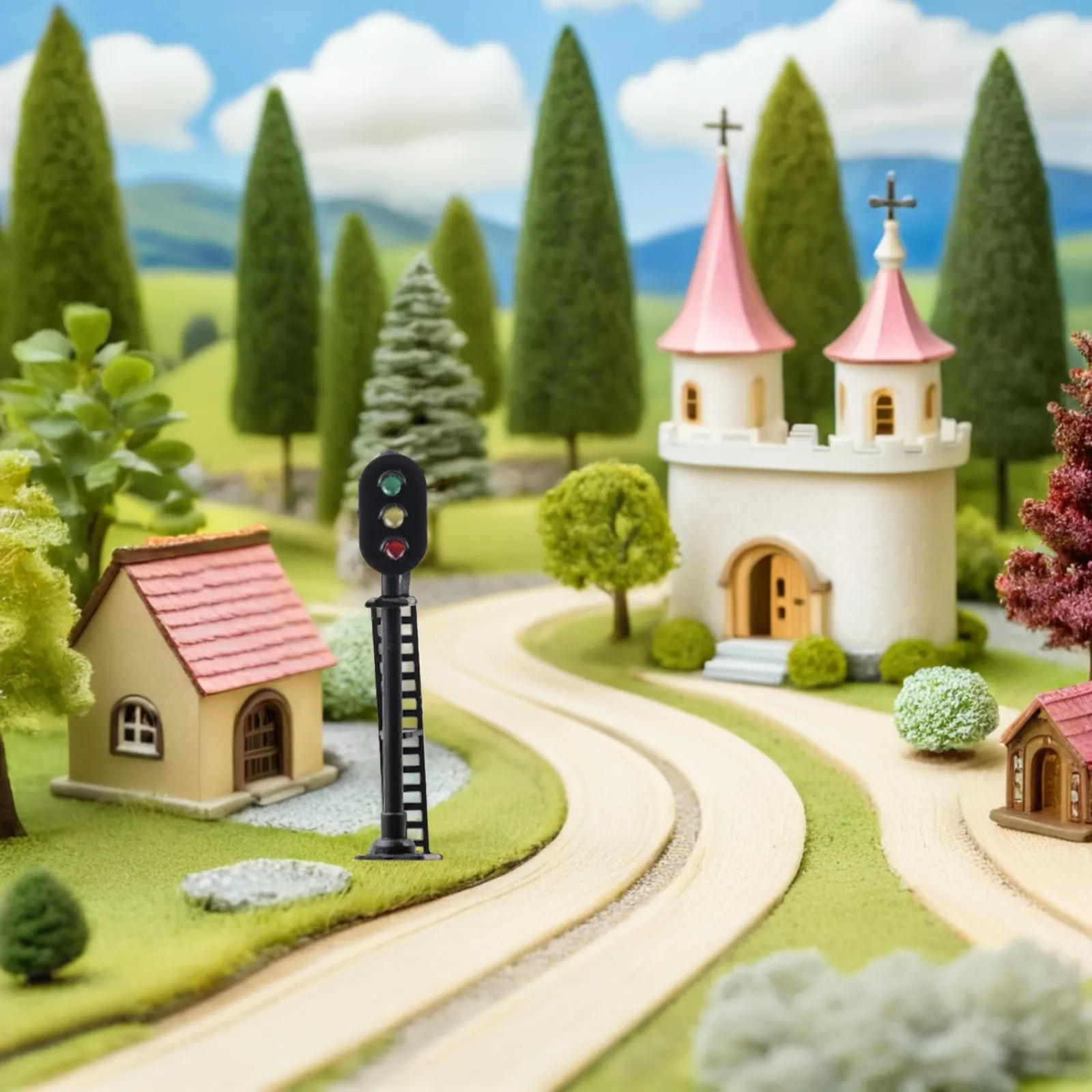 

Train Signal Light 3-Color Green Yellow Red Miniature Lamp for Railroad Sand Table Landscape Micro Lighting Decor