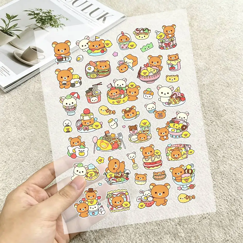 Cute R-Rilakkuma Motorcycle Stickers For Logo Waterproof Reflective Body Helmet Decals Scratch Cover Personalized Modification