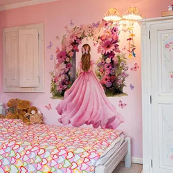 Wedding Girl Decorative Vinyl Tile Child Wall Stickers For Girl Room Decor Wall Decor Adhesive Wallpaper Bedroom Accessories