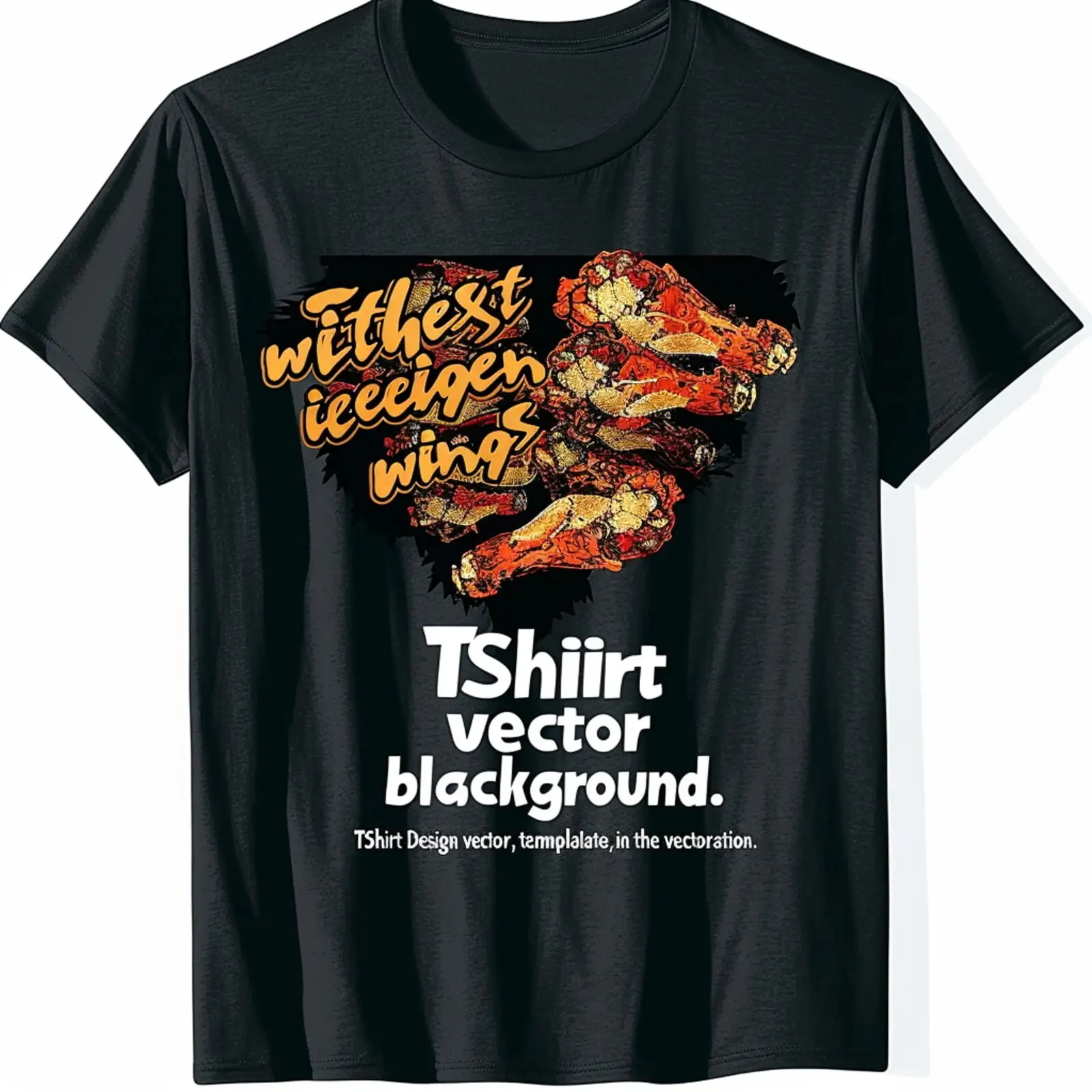 

Graphic Tee with 'Together Forever' Text and Chicken Wings Design