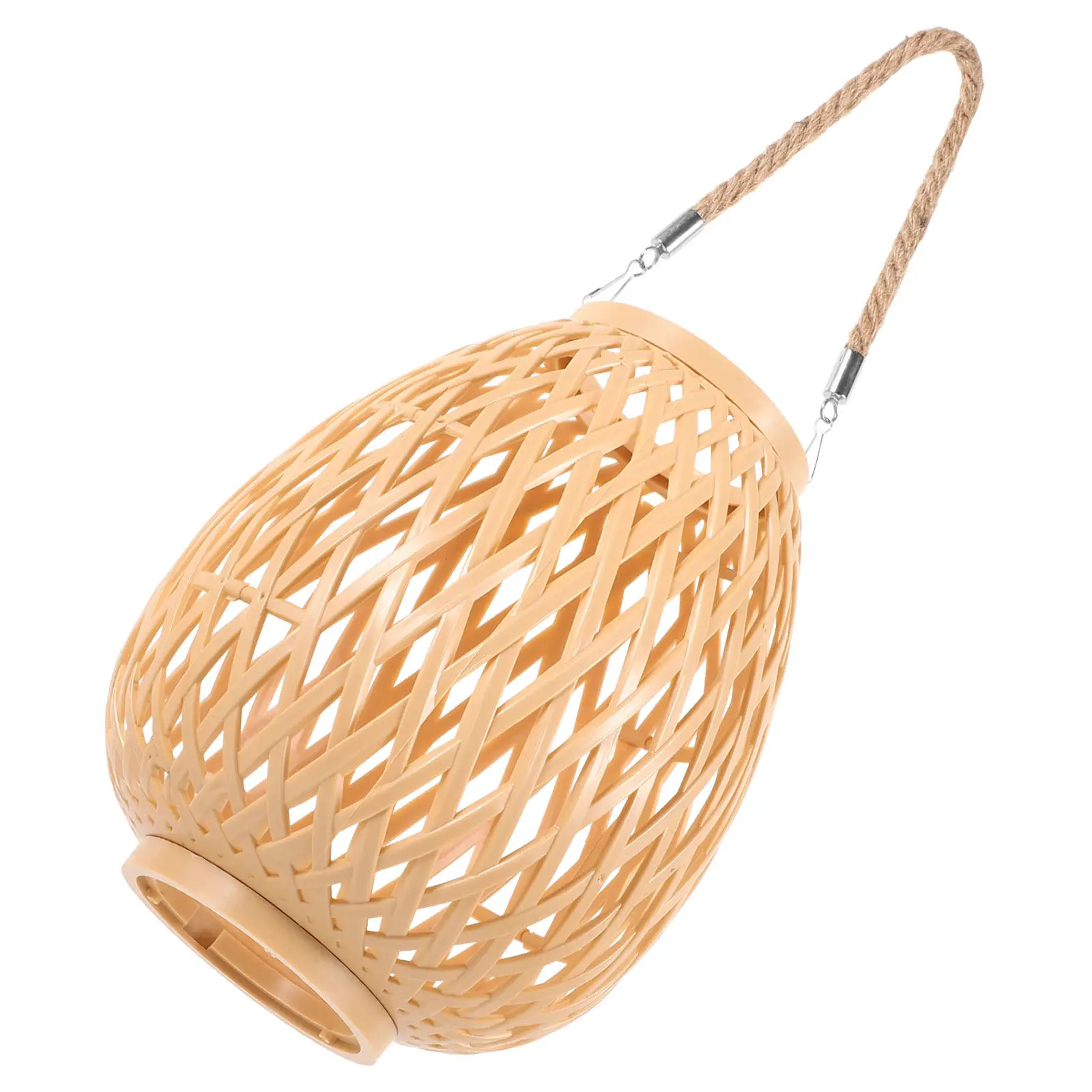Small Woven Lamp Cover Rustic Style Pendant Light Lampshade Accessory for Lantern Making Simple Lamp Shade for Hanging Lamps