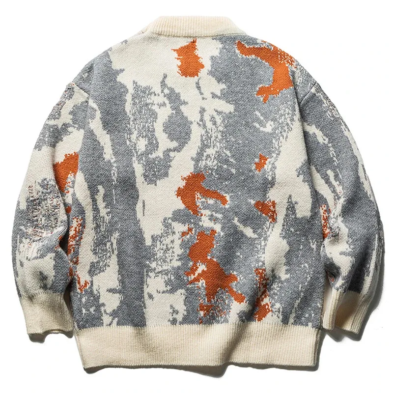 【Mirrordust】suéteres Vintage de gran tamaño para hombre, ropa de calle, suéteres de Hip Hop Harajuku, jerséis de punto, suéteres informales sueltos, prendas de punto