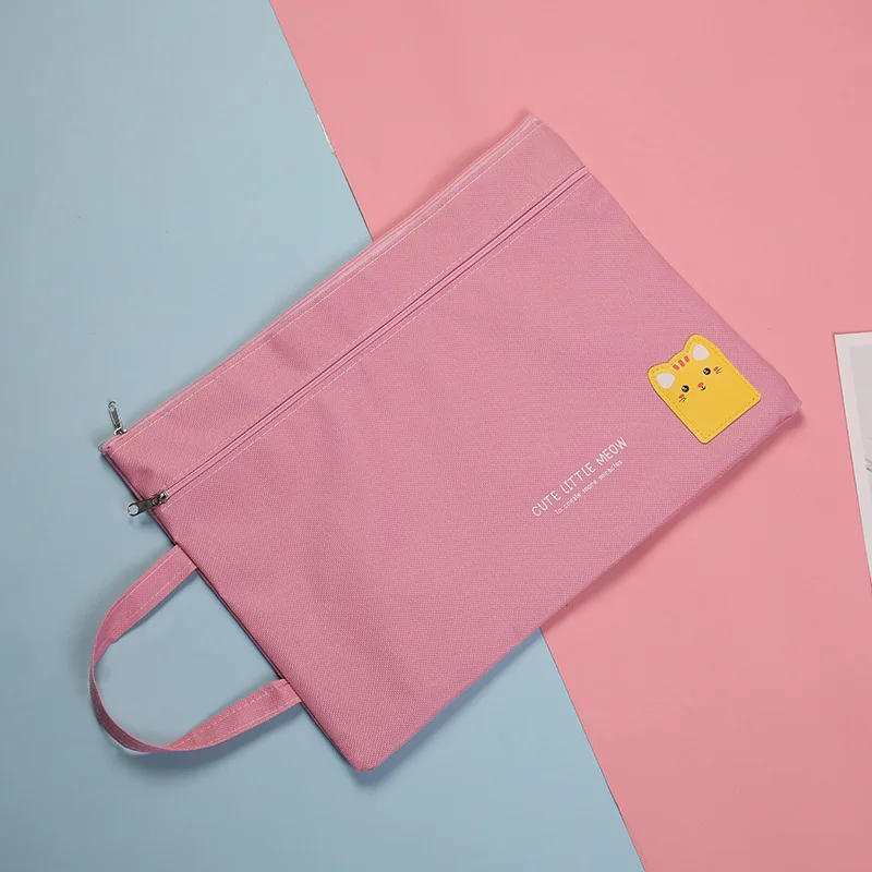 Korean Simple Solid A4 Big Capacity Document Bag Business Briefcase Storage File Folder for Papers Stationery Student Gift