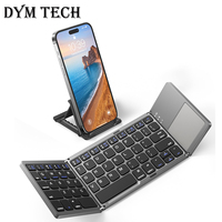 Russian/Spanish/English B033 Mini Foldable keyboard, Wireless Bluetooth Keyboard Recharger with Touchpad for Windows Android IOS