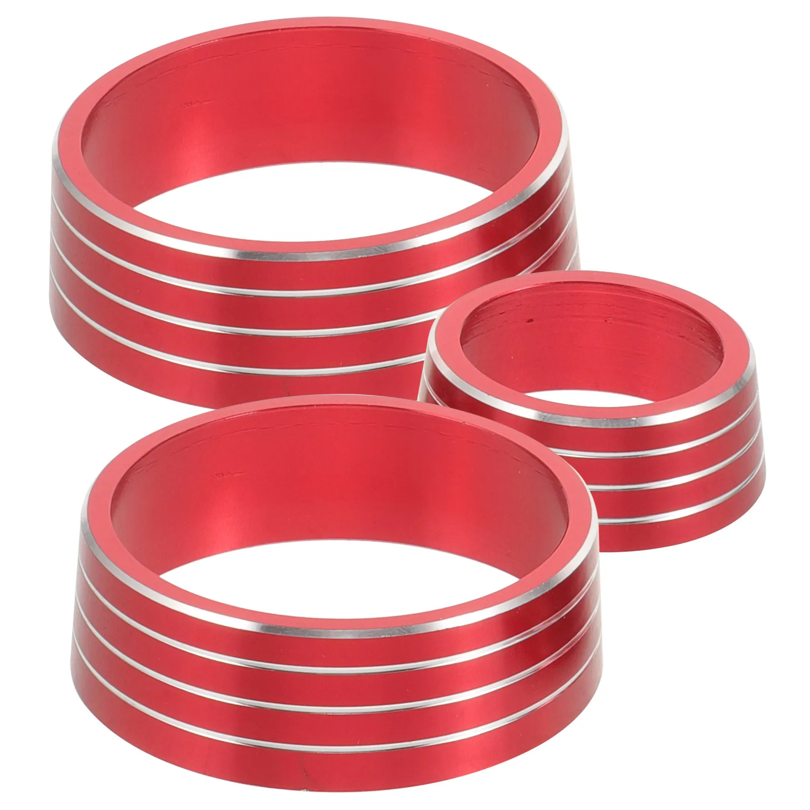 

3 Pcs Air Conditioning Knob Decorative Ring Car Accessories Trim Cover for Fit 14 16 Fade Resistant Aluminum Alloy
