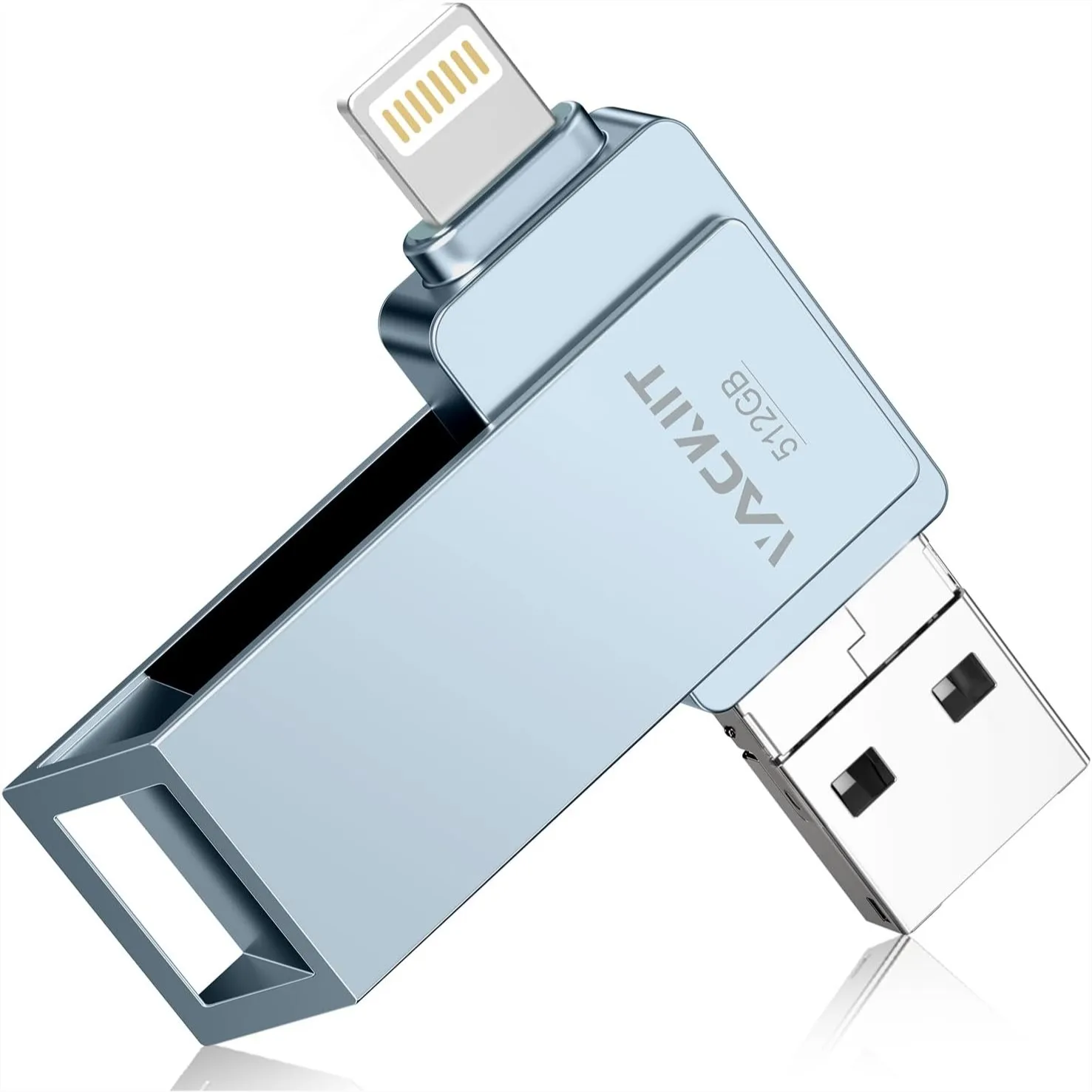 MFi Certified 512GB Flash Drive USB 3.0 High Speed 3-in-1 External Storage for iPhone/iPad/PC/Android Photo Video Backup