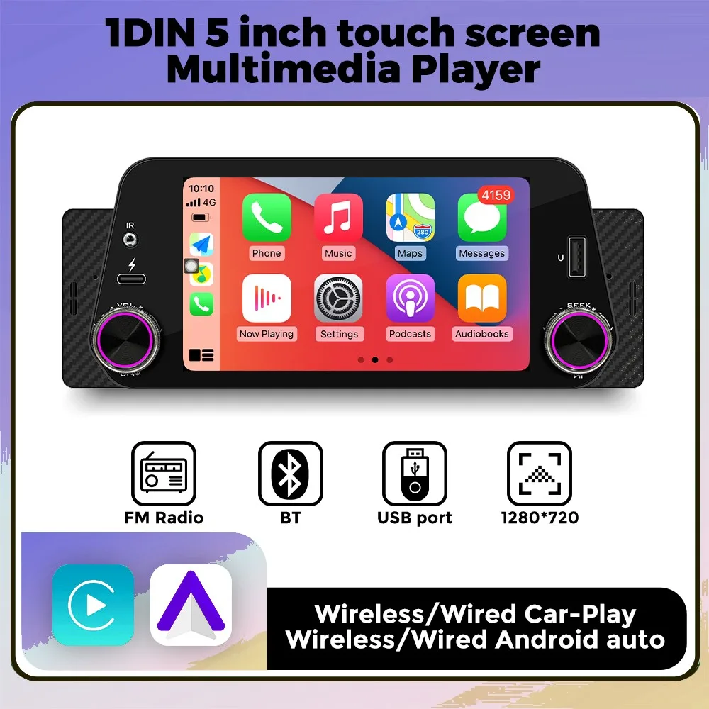 MEKEDE 5 inch touch screen Multimedia Player For VW KAI Nissan Opel SEAT Wireless CarPlay Android auto Car Radio Stereo BT USB
